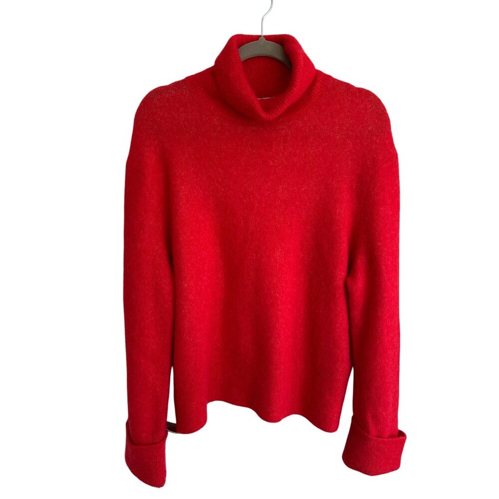 Elegant Red Cowl Neck Sweater